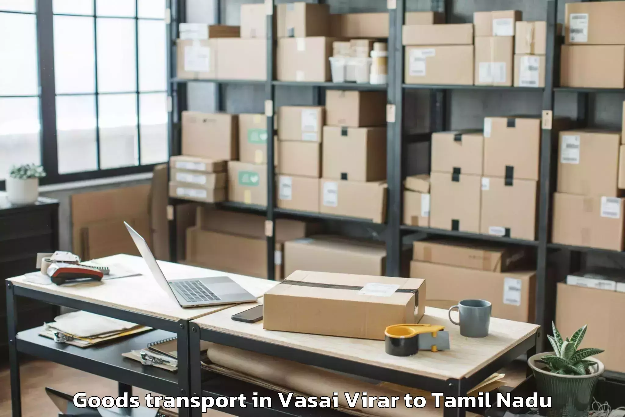 Hassle-Free Vasai Virar to Palamedu Goods Transport